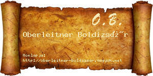 Oberleitner Boldizsár névjegykártya